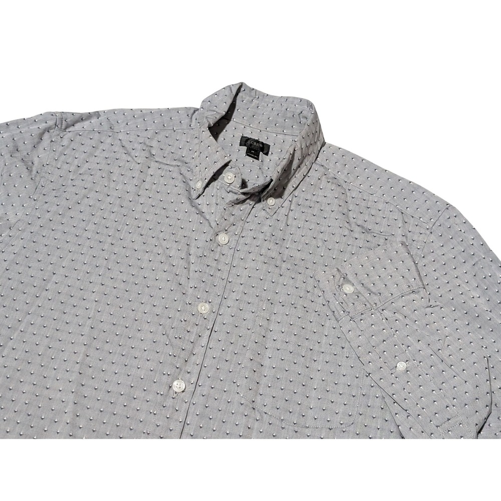 J.Crew Button Down Mens M Blue Geometric Micro Print Long Sleeve Shirt Casual